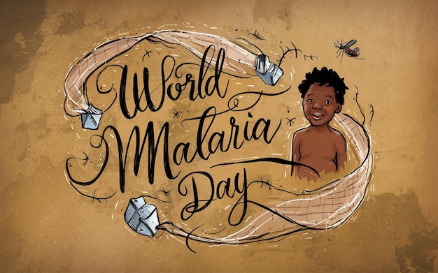 Día Mundial de la Malaria escrito a mano