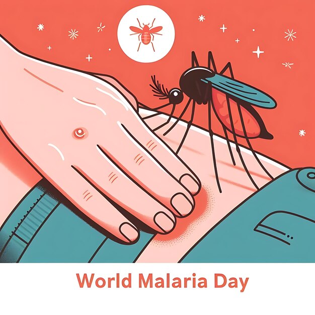 Día Mundial de la Malaria Vectorial un cartel para el Día Mundial en China con una mariposa en la parte de atrás