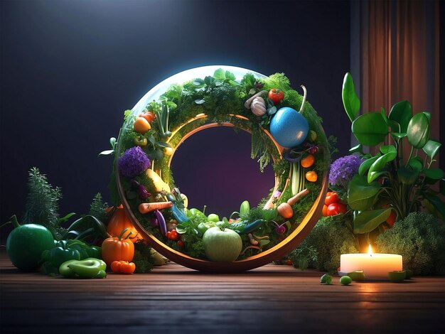 Foto día mundial de la salud fondo oscuro 3d renderizado muy realista