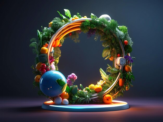 Foto día mundial de la salud fondo oscuro 3d renderizado muy realista