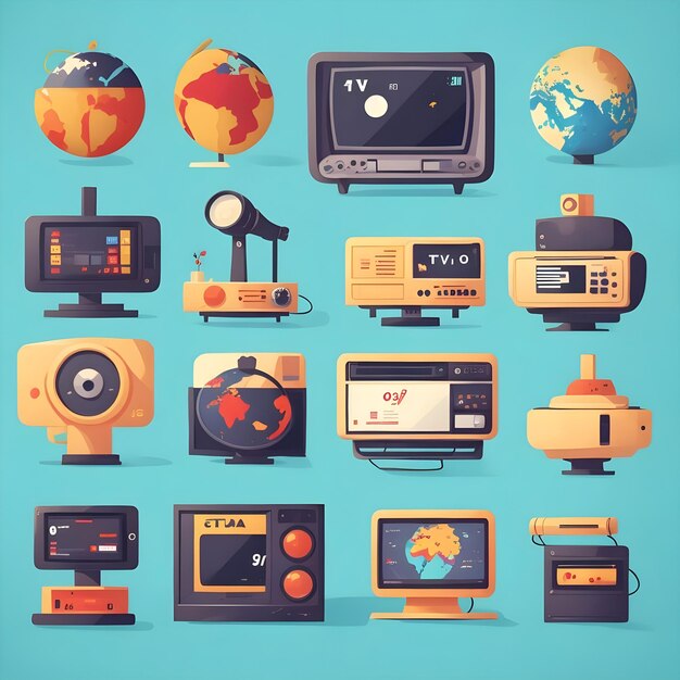 Foto día mundial de la televisión iconos ilustración vector ilustración arte televisión ai generar imágenes