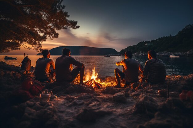 Día mundial del turismo senderismo en las montañas camping fogata junto al mar o en las montañas emociones inolvidables nuevas ciudades y países globo continentes