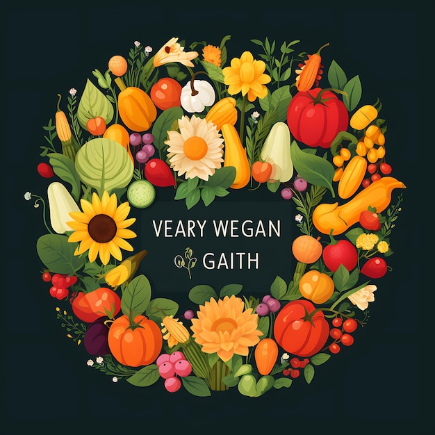 Día mundial del vegano Ilustración vectorial del Día Mundial del Vegetariano para redes sociales PostPostcardBanners