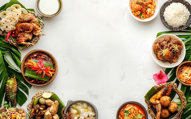 Día Mundial del Vegetariano comida tradicional con fondo blanco
