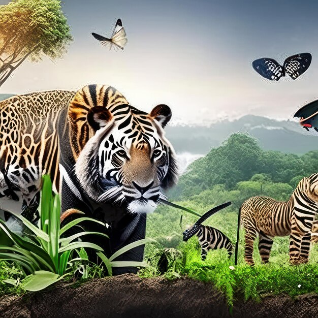 Foto día mundial de la vida silvestre fauna y flora