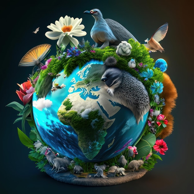 Foto día mundial de la vida silvestre fauna y flora