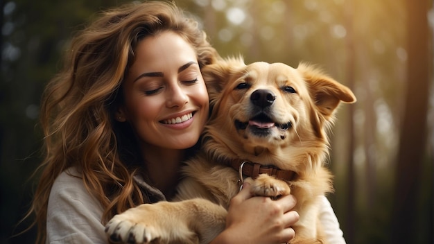 Día Nacional de Abrazar a Su Perro una mujer abraza a su perro