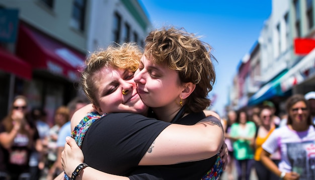 Foto día nacional del abrazo en el concepto de día del orgullo generado por la inteligencia artificial