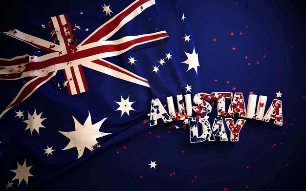 Foto el día nacional de australia 2024: bandera de vacaciones 3d