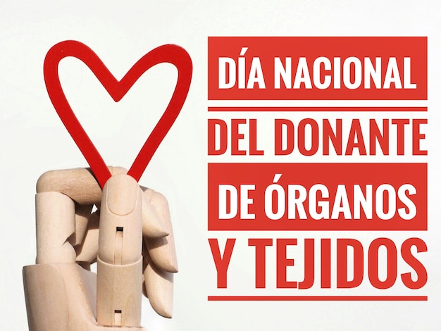 Dia Nacional do Doador de Órgãos e Tecidos Dia do Donador de Órganos e Tecidos Doador de Mãos e Coração e texto
