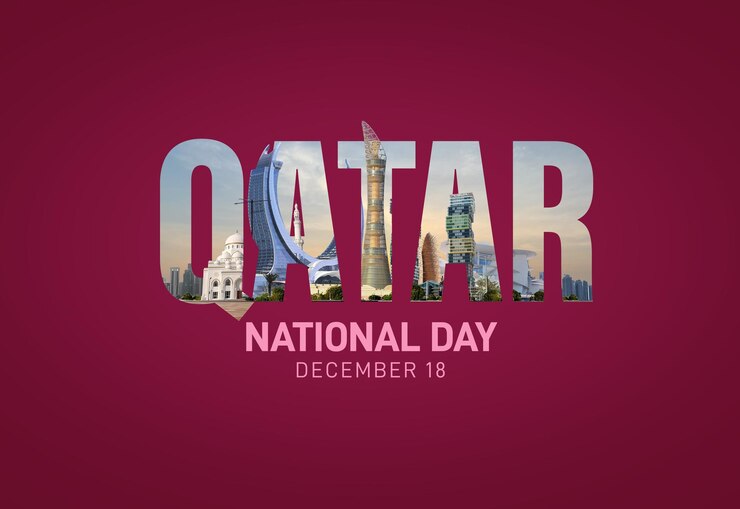 Foto dia nacional do qatar conceito de fundo da cidade moderna do qatar