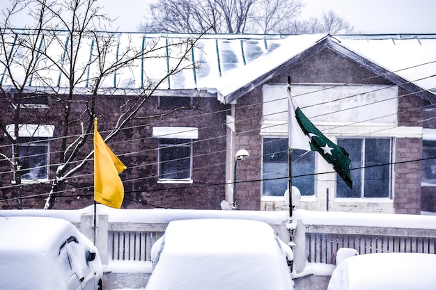 Día de nieve en Murree, Pakistán.