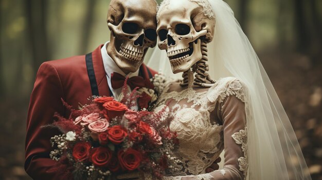 El Día de la Novia y el Novio Muertos creado con tecnología de IA generativa