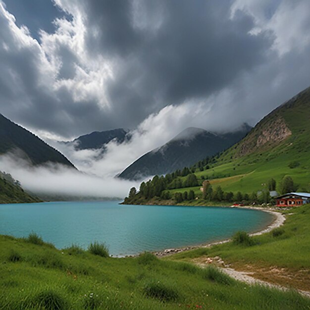 Un día nublado en Uzungol, Turquía