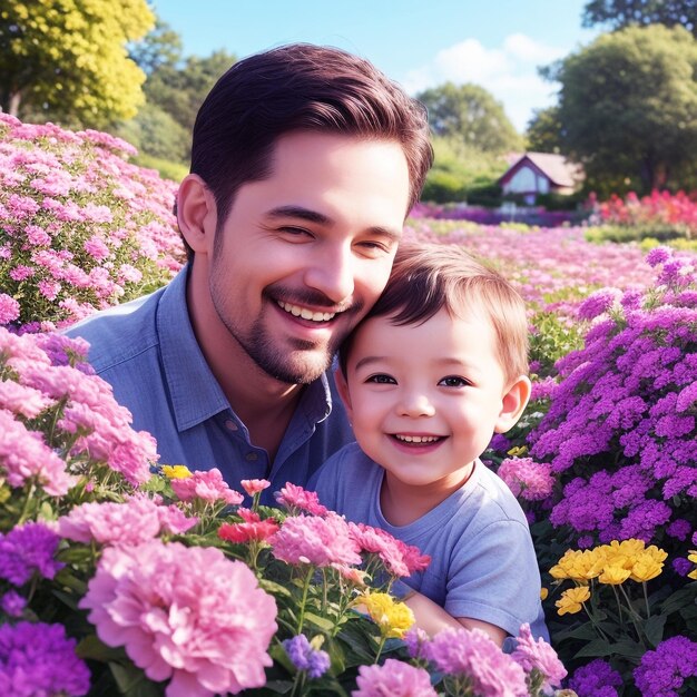 Foto día del padre padre e hijo juntos