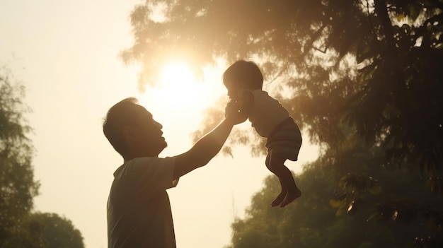 Día del padre Padre con su hijo Generativo ai