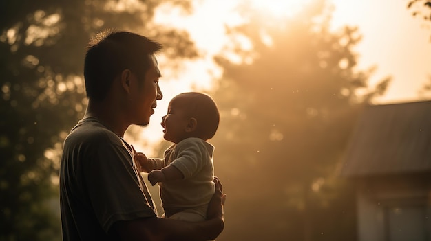 Día del padre Padre con su hijo Generativo ai