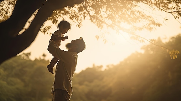 Día del padre Padre con su hijo Generativo ai