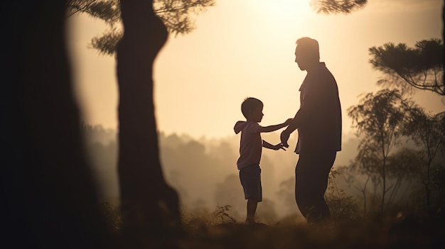 Día del padre Padre con su hijo Generativo ai