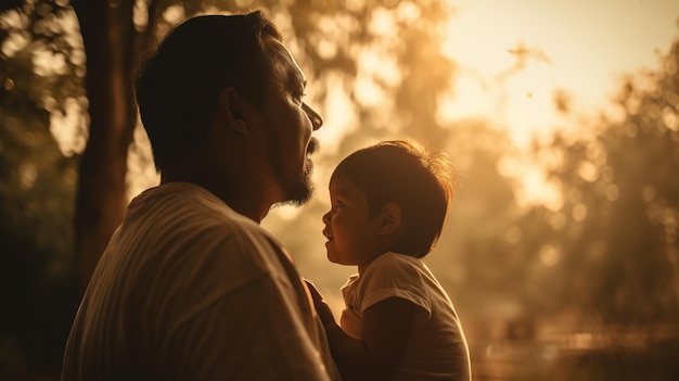 Día del padre Padre con su hijo Generativo ai