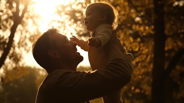 Día del padre Padre con su hijo Generativo ai