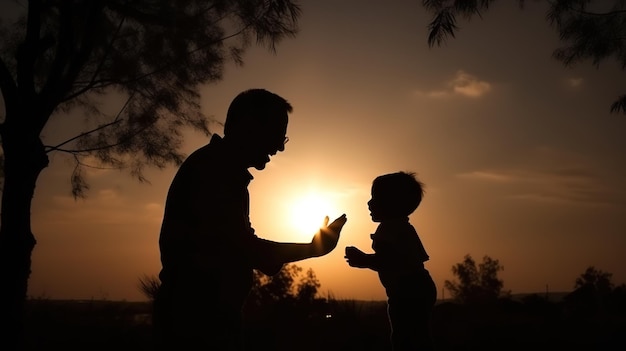 Día del padre Padre con su hijo Generativo ai