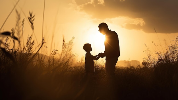 Foto día del padre padre con su hijo generativo ai