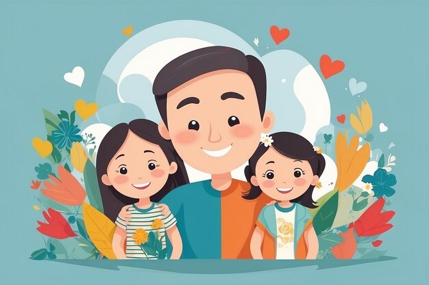 Día de los padres Feliz día de los padres Ilustración vectorial Concepto de los padres