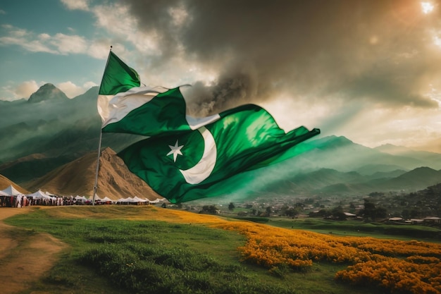 Foto día de pakistán arte independencia y unidad e ilustración del patrimonio