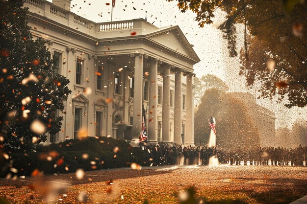 Día de los presidentes con una bandera realista