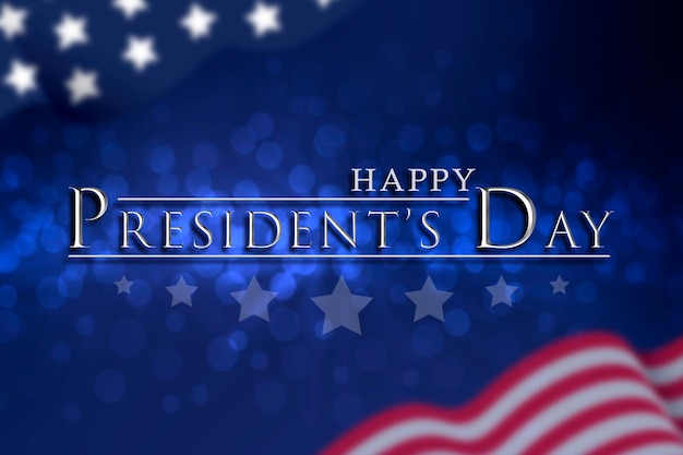 Día de los presidentes Hermosa inscripción sobre un fondo azul.