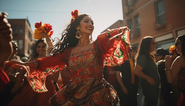 Foto dia de la raza celebración fotografía concepto creativo.