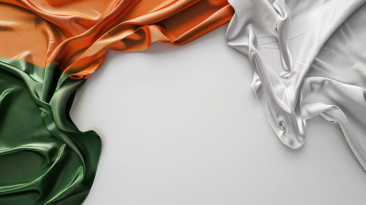 Día de la República de la India vista superior plana de la bandera tricolor de la India Día de la Independencia de la India