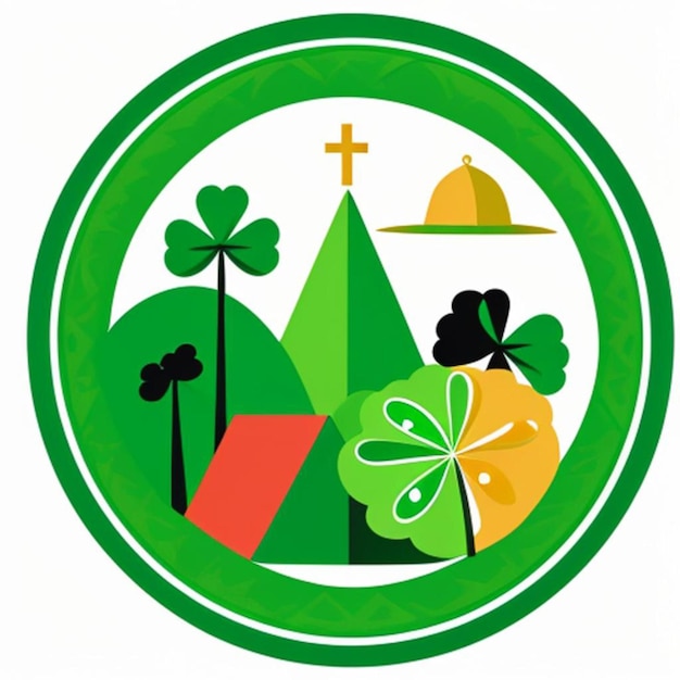 Día de San Patricio dibujado a mano en el fondo de diseño plano