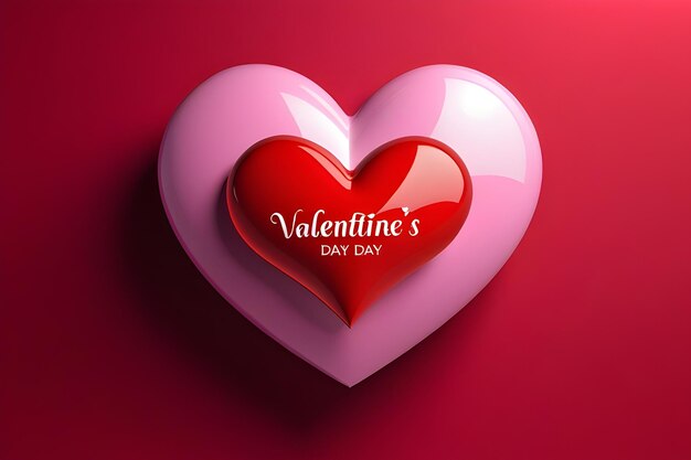 Foto día de san valentín 3d texto en forma de corazón hermoso fondo generado