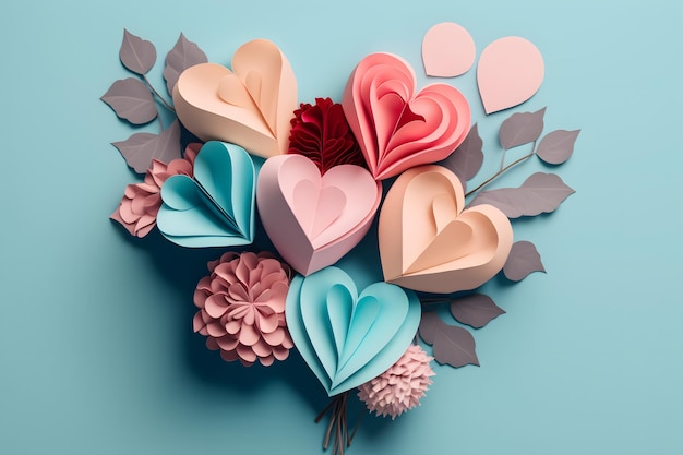 Día de San Valentín, corazón de amor, romance, carta de amor, regalos, concepto, representación 3d