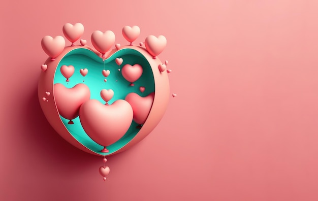 Día de San Valentín Un corazón diferente para usar como tarjeta romántica IA generativa