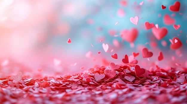 El día de San Valentín Corazones rosados de fondo
