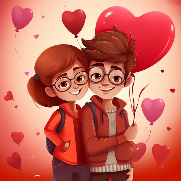 El día de San Valentín de dibujos animados