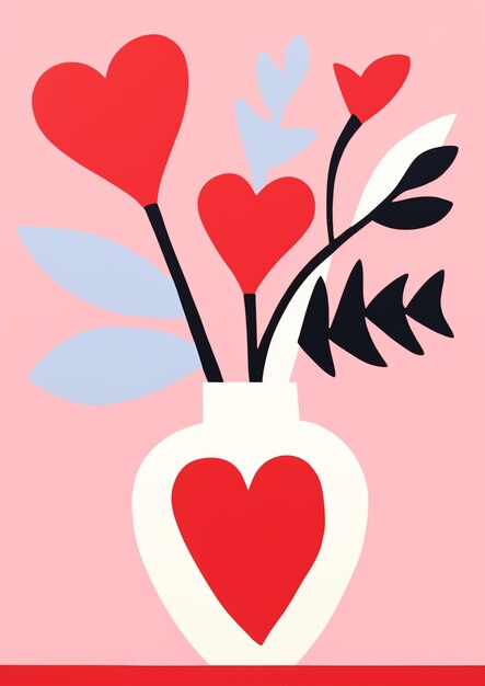 Día de San Valentín con estampado minimalista de estilo matisse