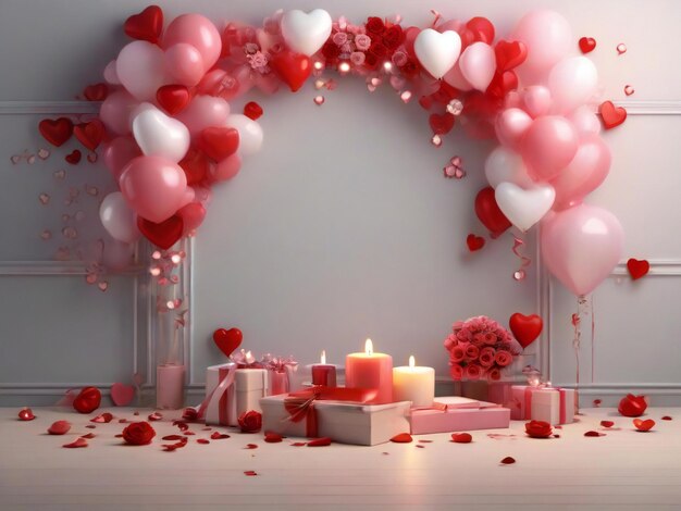 Día de San Valentín fondo estandarte diseño mejor calidad imagen papel tapiz con el corazón regalo de amor