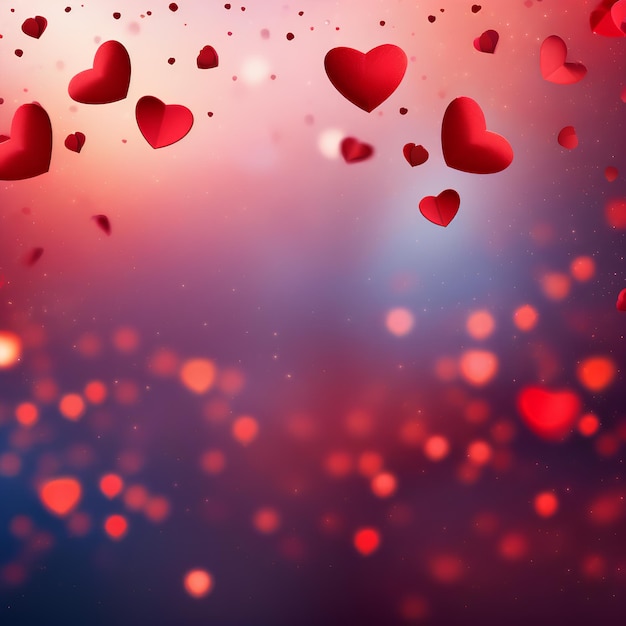 Día de San Valentín fondo estandarte panorama abstracto fondo con corazones rojos concepto de amor