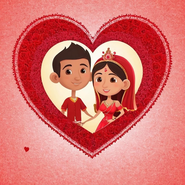 El día de San Valentín de la India, el corazón de la pareja, el fondo de la pareja.