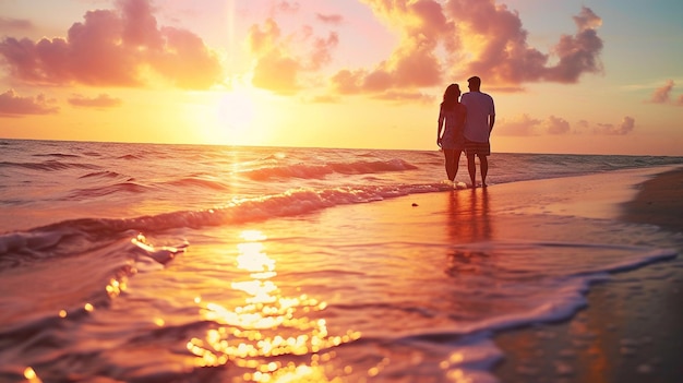 Día de San Valentín pareja en la playa