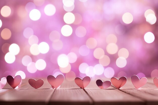 Día de San Valentín rosado borroso con fondo bokeh