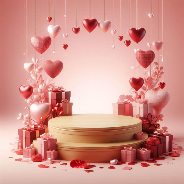 Día de San Valentín Tema Fondos San Valentín El amor rosas Podio del producto Fondo del podio vacío