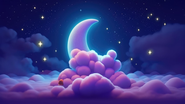 el día del sueño del mundo la luna el cielo estrellado el cuento de hadas el mundo la ilustración