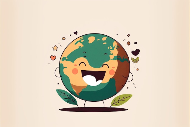 Foto día de la tierra feliz planeta tierra dibujos animados