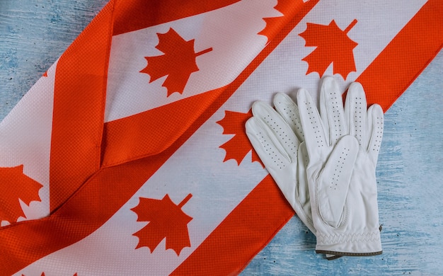 Día del trabajo a Canadá Reparación de guantes de trabajador Bandera canadiense