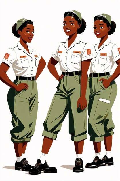 día del trabajo día del trabajo tres mujeres en uniforme